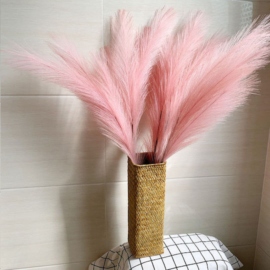 Διακοσμητικό Φτερό Pampas grass Ροζ 43.5cm 3τμχ