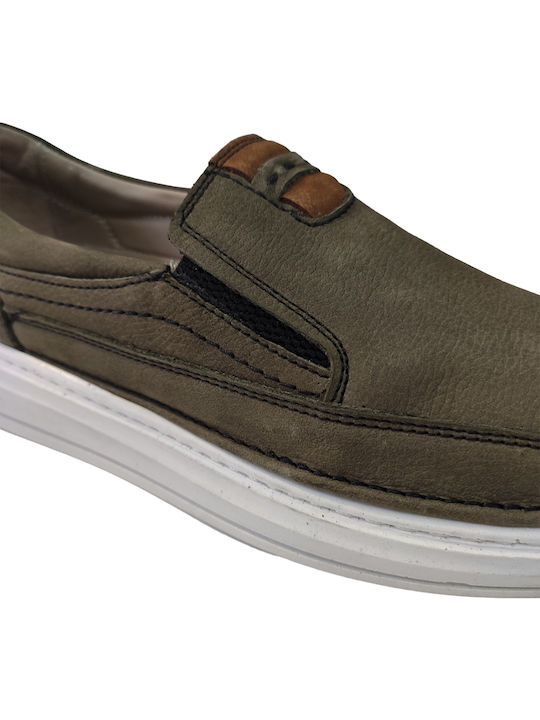 De piele Slip-on-uri pentru bărbați Verzi