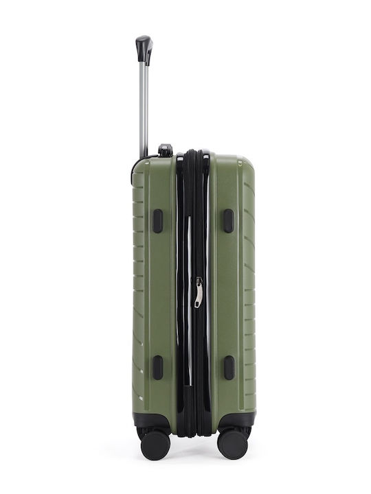 Lavor Cabin Hard Green Travel Suitcase with 4 Wheels Height 55cm