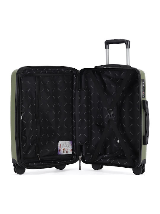 Lavor Cabin Hard Green Travel Suitcase with 4 Wheels Height 55cm