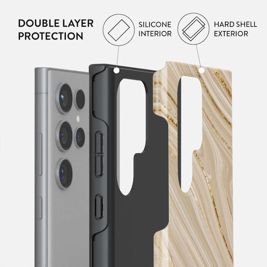 Burga Dual Layer Full Glam Umschlag Rückseite Kunststoff 2mm Beige (Galaxy S24 Ultra)