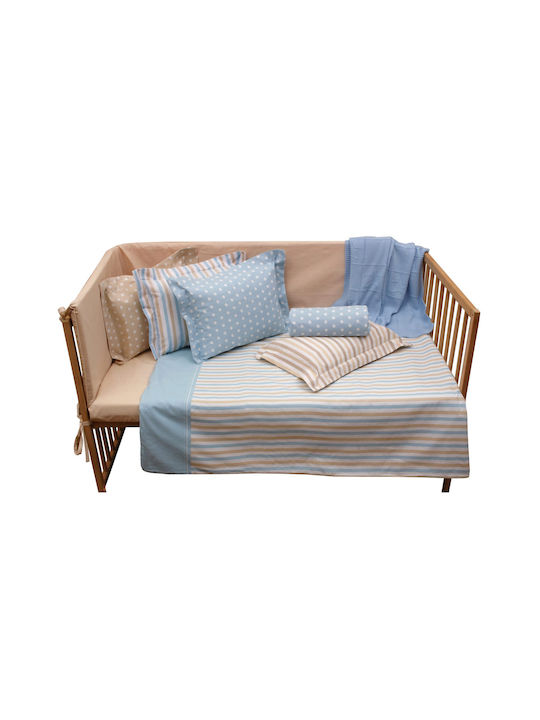 Anna Riska Duvet Crib Cotton Light Blue Sky Blue 110x150cm