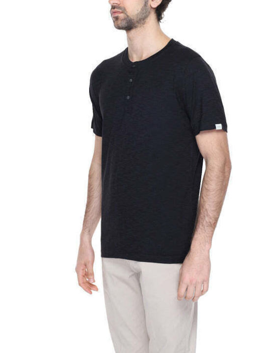 Liu Jo Men's Short Sleeve T-shirt with Buttons Black