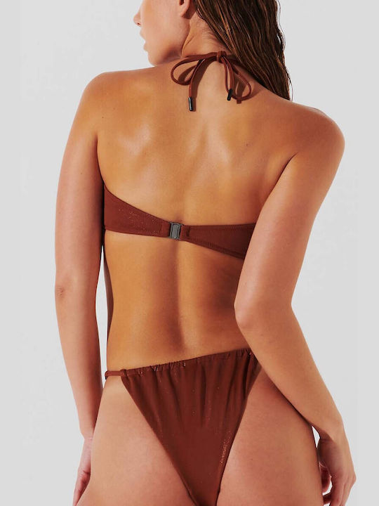 Karl Lagerfeld Triangle Bikini Top Copper