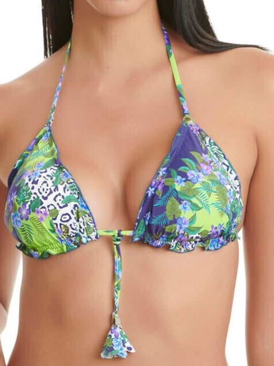 Topuri De Bikini Triunghi Cupe B Albastru-Lime