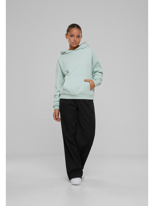Long Women's Sweatshirt Hooded Green