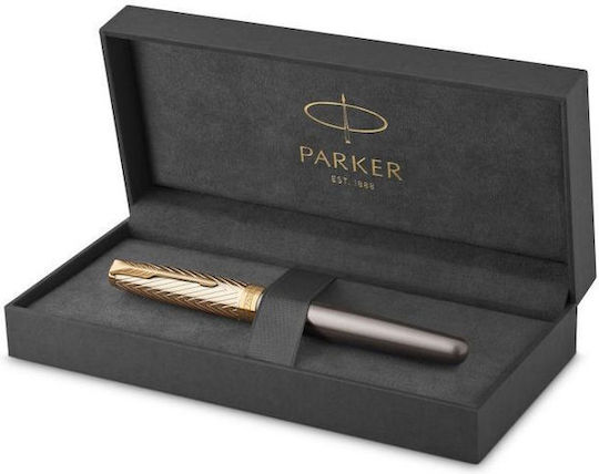 Parker Ρ Sonnet Πένα Γραφής Fine Χρυσή με Μπλε Μελάνι