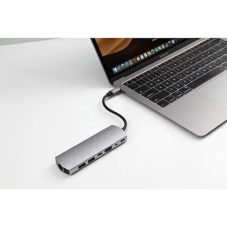 Fixed USB-C Stație de andocare cu HDMI 4K PD Ethernet Argintiu