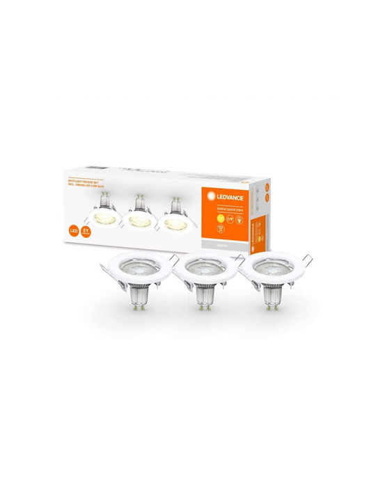Osram Παραλληλόγραμμο Χωνευτό Σποτ με Ενσωματωμένο LED και Θερμό Λευκό Φως Λευκό 3x2εκ.