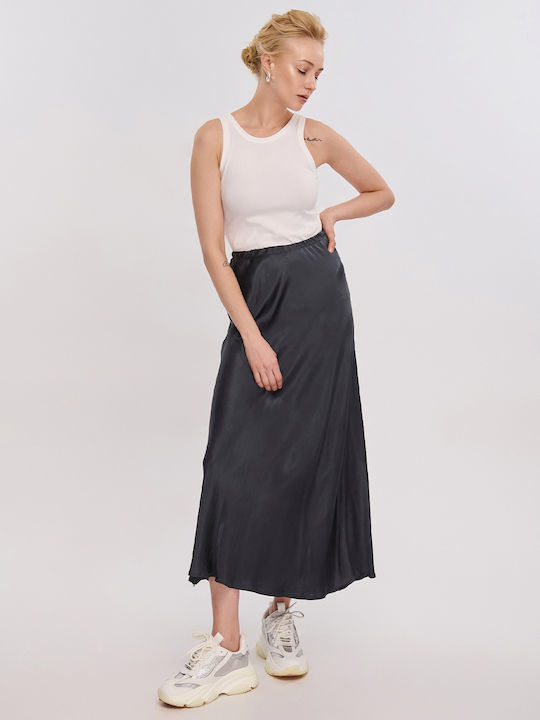 Black Silky Touch Skirt La Liberta La Liberta Ll22.2089 Black