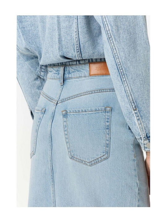 Denim Midi Rock Blau