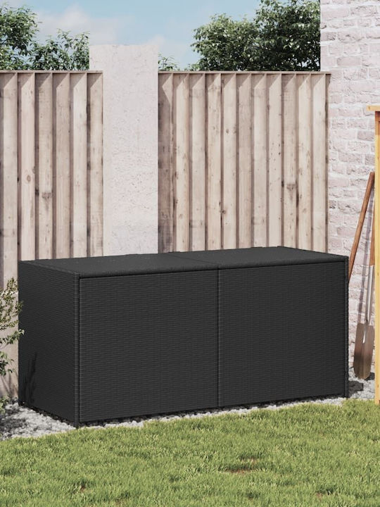 vidaXL Μπαούλο Αποθήκευσης Εξωτερικού Χώρου Rattan 283lt Μαύρο Μ120xΠ50xΥ56εκ.