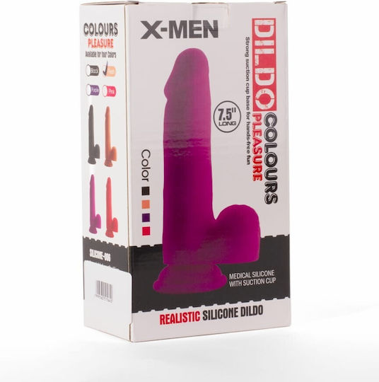 X-Men Dildo cu Testicule și Ventuză Flesh 19cm
