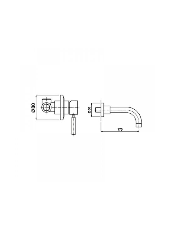 Interflex Built-in Faucet Mixer for for Bathroom Sink Silver