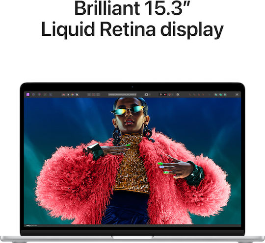 Apple MacBook Air 15" (2024) 15.3" IPS Retina Display (M3-8-core/8GB/256GB SSD/GPU cu 10 nuclee) Argint (Tastatură GR)