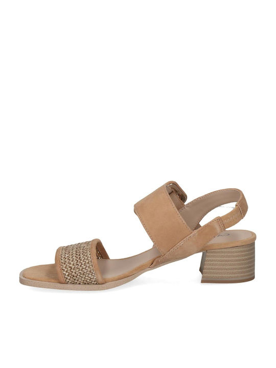 Caprice Suede Women's Sandals Beige