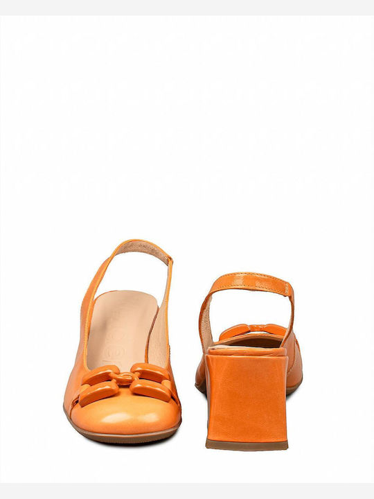 Leder Pumps Orange