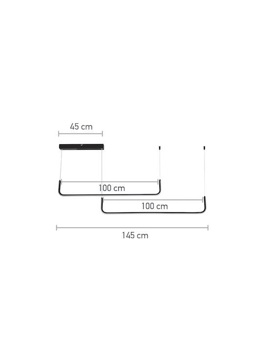 Inlight Pendul de iluminat LED Negru