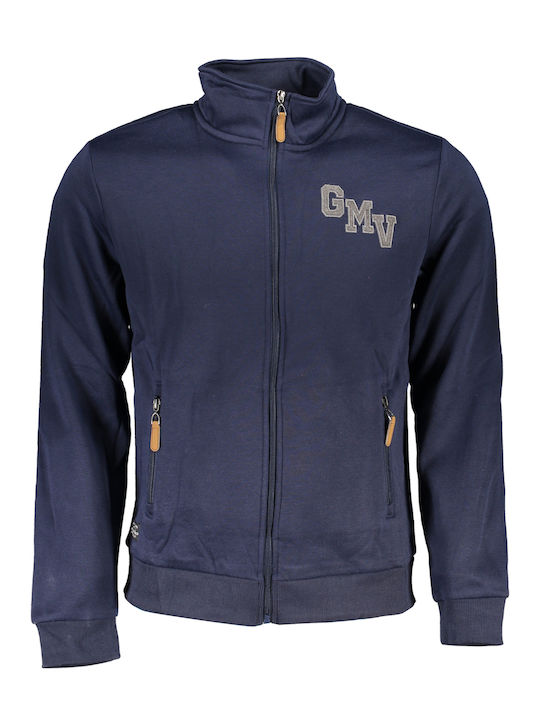 Gian Marco Venturi Herren Sweatshirt Jacke mit Taschen Blue