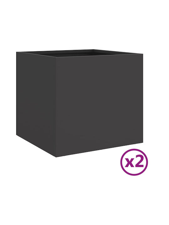 vidaXL Planter Box 32x30cm Set 2buc Negru 841536