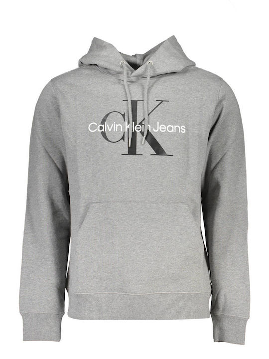 Calvin Klein Ανδρικό Φούτερ με Κουκούλα και Τσέπες Gray