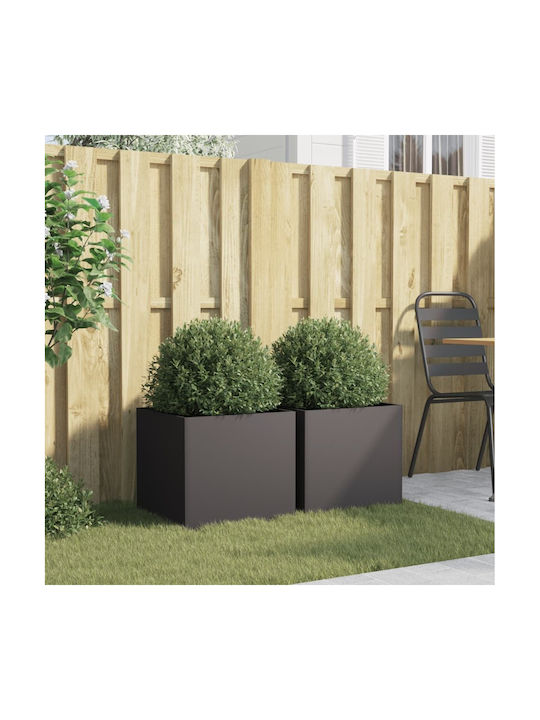 vidaXL Set 2 Planters Plastic Black