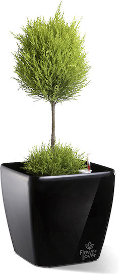 Hydrostab Саксия Пластмаса Glossy Black 18x17x18см.