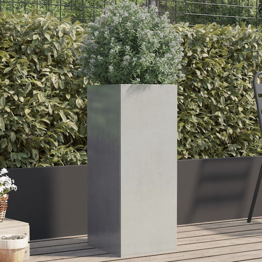 vidaXL vidaXL Metallisches Pflanzgefäß Silber 32x75x27,5 cm