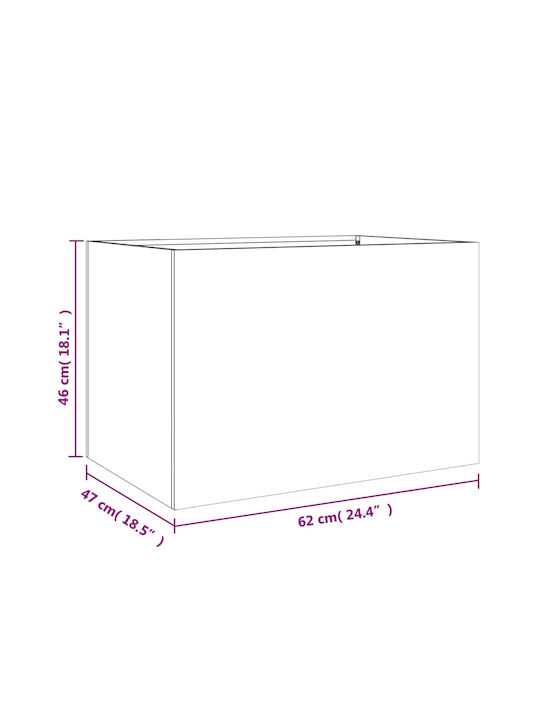 vidaXL Silver Planter Box Metallic Silver 62x46x47cm.