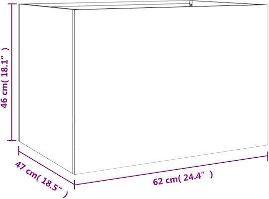 vidaXL Silber Blumenkasten Metallisch Silver 62x46x47cm.