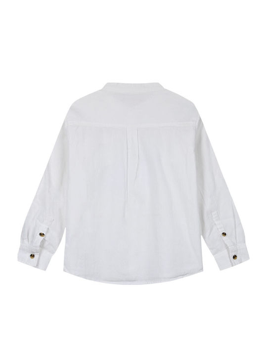 Kids Shirt Long Sleeve Linen Ecru