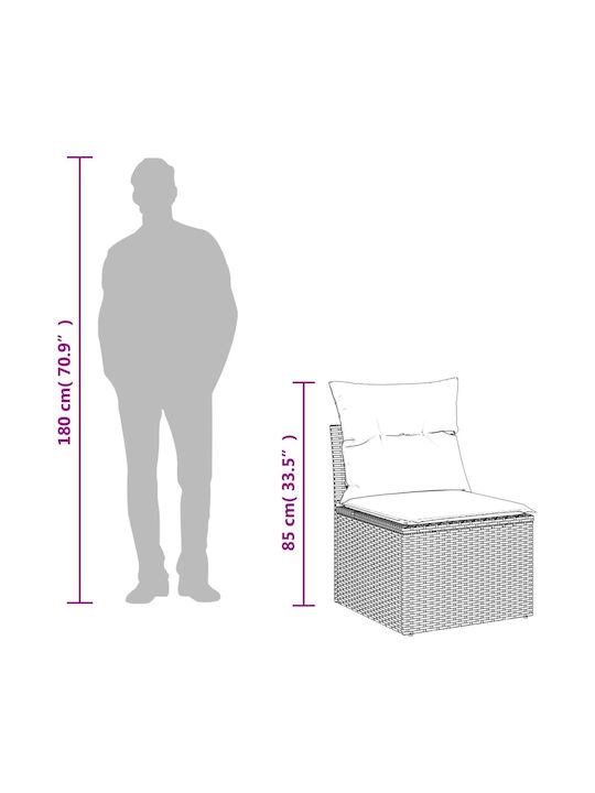 Corner Sofa Outdoor Rattan with Chest and Pillows 55x55x69cm