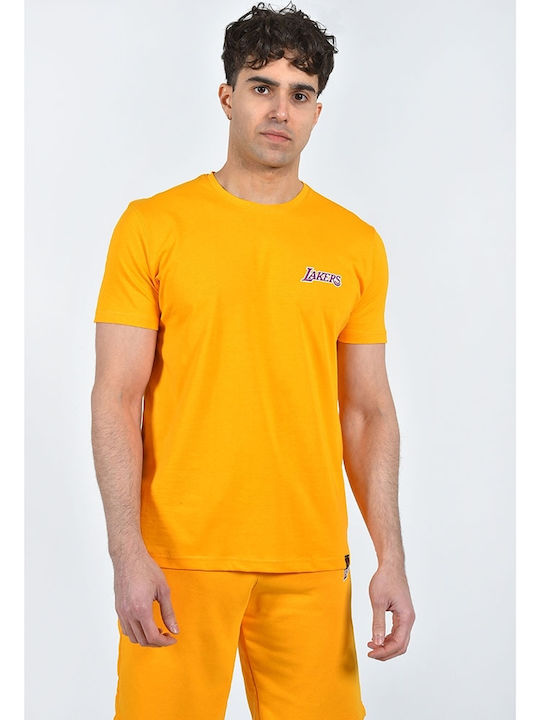 Clever Bărbați T-shirt Sportiv cu Mânecă Scurtă Yellow