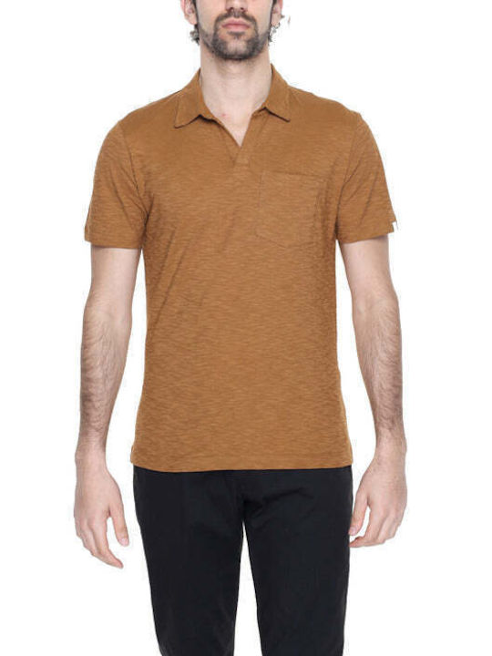 Liu Jo Men's Short Sleeve T-shirt with Buttons Brown