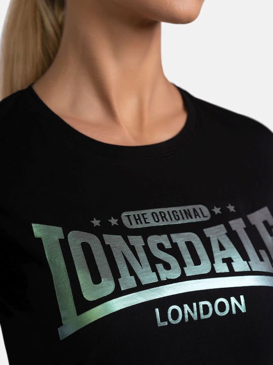 Lonsdale Women's Athletic T-shirt Μαυρo