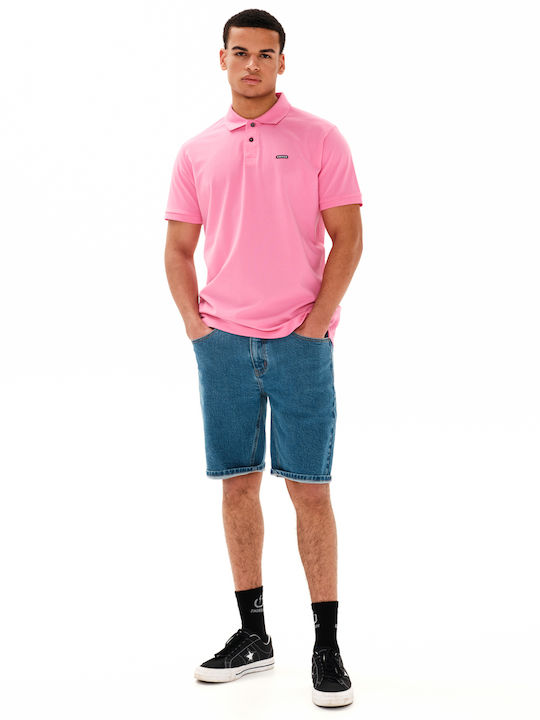 Polo Kurzarm Rosa Herrenbluse