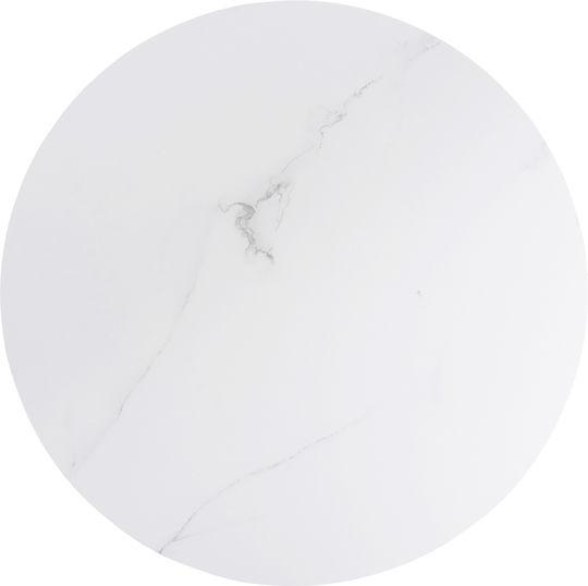 Round Side Table Acrylon Glass White M40xL40xH41cm