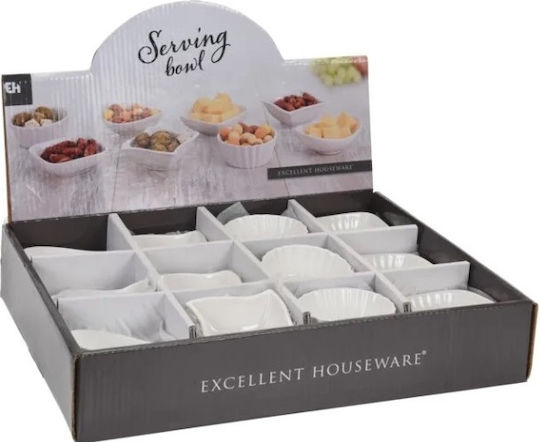 Excellent Houseware Купа за сервиране Овални от порцелан Бял 7.5x7.5бр