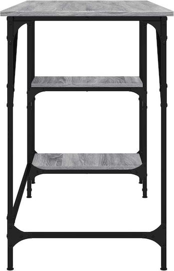 Desk Wooden Gray with Metal Legs 120x50x75cm