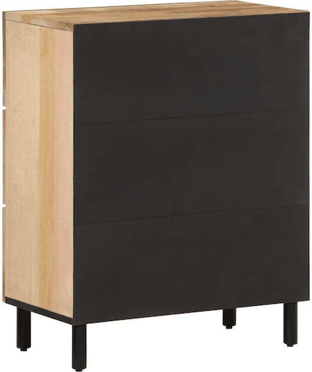 Cabinet Storage Made of Metal & Wood with 3 Drawers L60xW33xH75cm