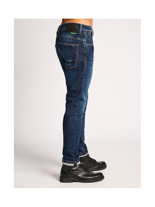 Flexy Herren Jeanshosen Elastisches Schlank Fit Blau
