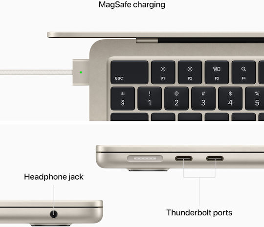 Apple MacBook Air 13.6" (2022) IPS Retina Display (M2-8-Core/8GB/512GB SSD/8-Core GPU) Starlight (GR Keyboard)