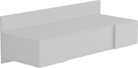 Wandmontage Schminktisch Schlafzimmer Linde Holz Weiß mit Spiegel 100x39x33cm