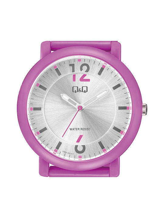 Q&Q Uhr in Fuchsie Farbe