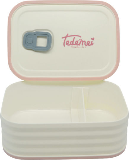 Ankor Plastic Lunch Box White with Compartments 580ml