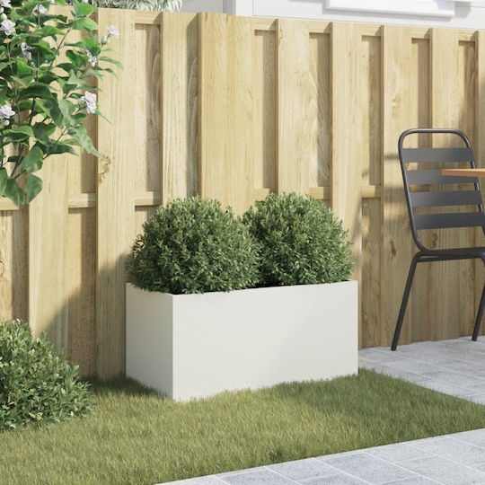 vidaXL Blumenkasten Metallisch White 62x29x30cm.