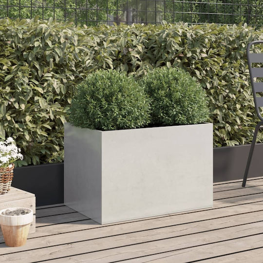 vidaXL Argintiu Planter Box Metal Silver 62x39x40cm.