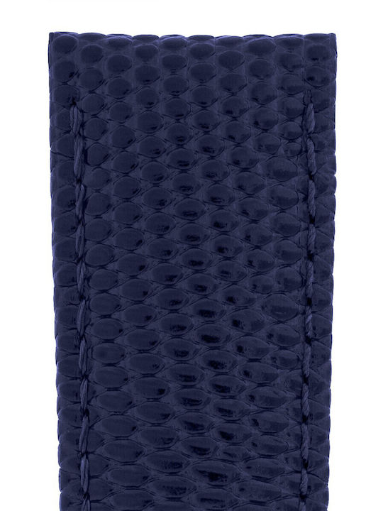 Hirsch Rainbow Lederriemen Blau 18mm