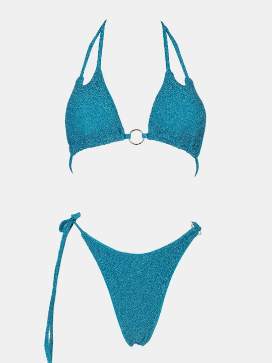 Bikini Set Triangle Top & Slip Bottom Blue