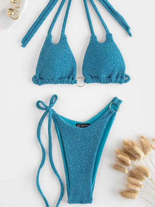 Bikini Set Triangle Top & Slip Bottom Blue